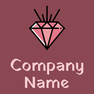 Pink diamond logo on a dark red background - Mode & Schönheit