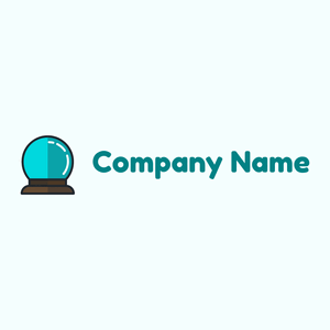 Crystal ball logo on a Azure background - Abstrait