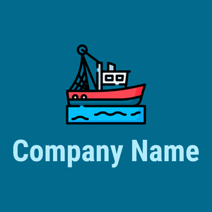 Fishing boat on a Teal background - Automóveis & Veículos