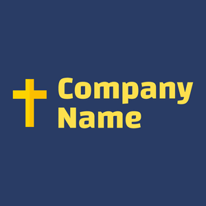 Cross logo on a Catalina Blue background - Religieus