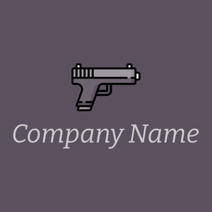 Gun logo on a dark gray background - Security