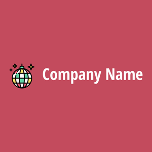 Disco ball logo on a Fuzzy Wuzzy Brown background - Entertainment & Arts