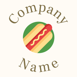 Hotdog logo on a Floral White background - Essen & Trinken