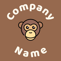 Rounded Chimpanzee on a Dark Tan background - Tiere & Haustiere