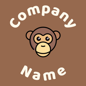 Rounded Chimpanzee on a Dark Tan background - Tiere & Haustiere
