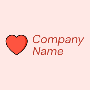 Red outlined heart logo on a pink background - Dating