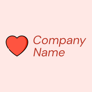 Red outlined heart logo on a pink background - Partnervermittlung