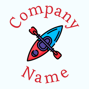 Canoeing logo on a blue background - Sport