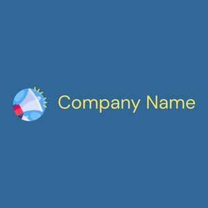 Megaphone logo on a Lochmara background - Comunicazioni