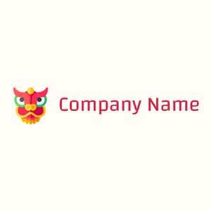 Dragon mask logo on a Floral White background - Dieren/huisdieren