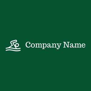 Swimmer logo on a Dark Green background - Jeux & Loisirs