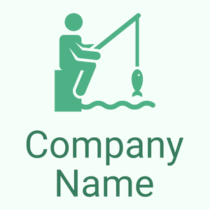 Fishing logo on a Mint Cream background - Spelletjes & Recreatie