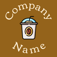 Iced coffee logo on a Golden Brown background - Food & Drink
