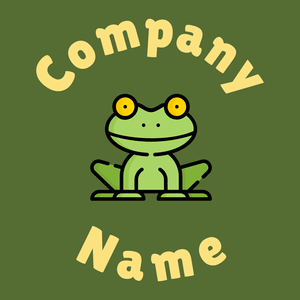 Frog logo on a Dark Olive Green background - Animales & Animales de compañía