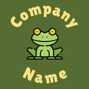 Frog logo on a Dark Olive Green background - Dieren/huisdieren