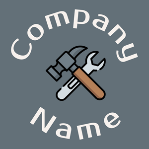 Repair tools logo on a Blue Bayoux background - Construção & Ferramentas