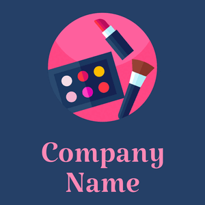 Make up logo on a Regal Blue background - Moda & Belleza