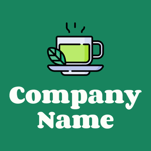 Green tea logo on a Elf Green background - Eten & Drinken
