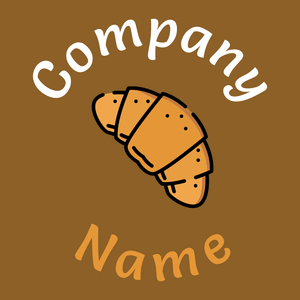 Croissant logo on a Afghan Tan background - Cibo & Bevande