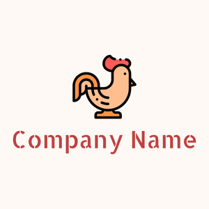 Rooster logo on a Seashell background - Abstrait