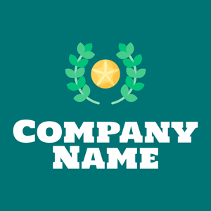 Laurel wreath logo on a Green background - Abstracto