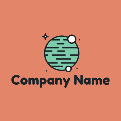 Green planet and moons logo - Medio ambiente & Ecología