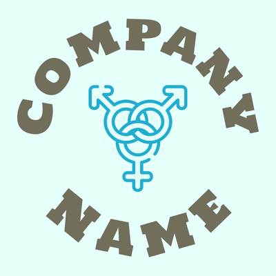 Bisexual logo on a Cyan background - Partnervermittlung