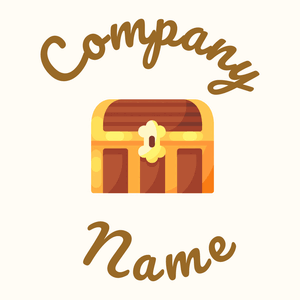 Fiery Orange Treasure chest on a Floral White background - Inneneinrichtung