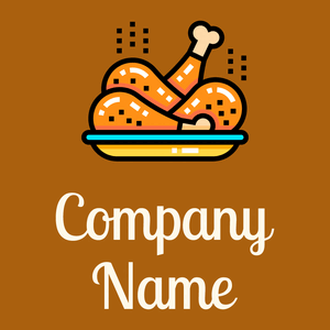 Chicken leg on a plate on a Golden Brown background - Animali & Cuccioli