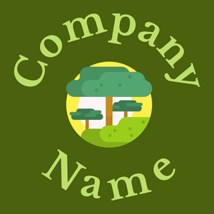 Tree logo on a Raw Umber background - Environnement & Écologie