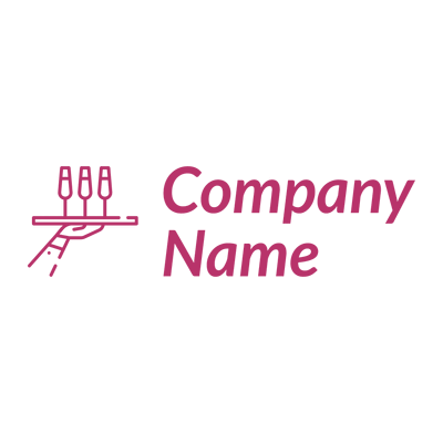 Waiter serving logo on a White background - Travel & Hotel