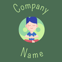 Yoga pose logo on a Como background - Abstrait