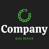 Green bike chain logo on black - Sports