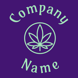 Marijuana logo on a Persian Indigo background - Vastgoed & Hypotheek