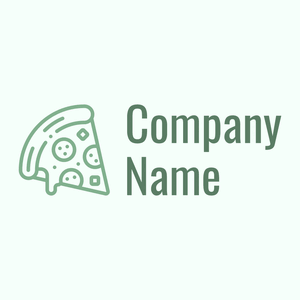 Pizza logo on a Mint Cream background - Food & Drink