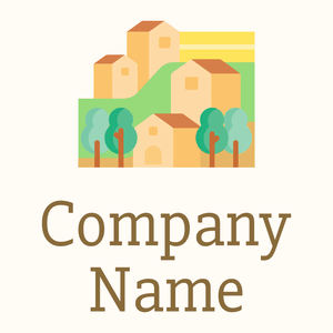 Village logo on a Floral White background - Abstrait