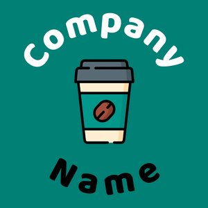 Coffee cup logo on a Surfie Green background - Alimentos & Bebidas