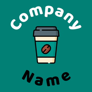 Coffee cup logo on a Surfie Green background - Cibo & Bevande