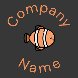 Clown fish on a Fuscous Grey background - Dieren/huisdieren