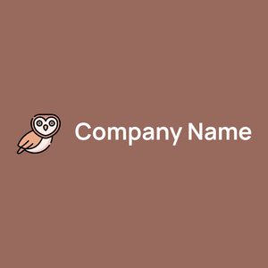Owl logo on a Dark Chestnut background - Abstrakt