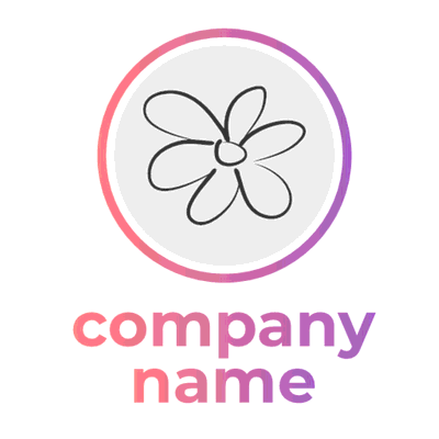 Logotipo de empresa con flor en círculo - Floral Logotipo