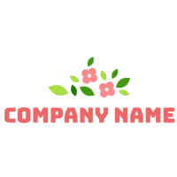 Logotipo de empresa con flores y hojas - Floral Logotipo