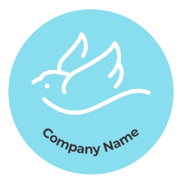 Blaues Logo mit einem Vogel - Religion
