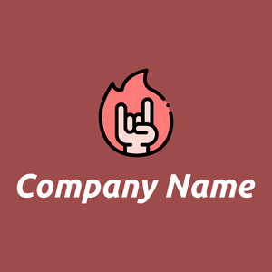 Rock and roll logo on a Copper Rust background - Costruzioni & Strumenti
