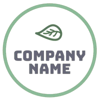 Logotipo de empresa con una hoja en círculo - Medio ambiente & Ecología Logotipo