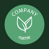 Business logo with two leaves in a circle - Landscaping