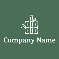 Outlined Bamboo logo on a Como background - Floral