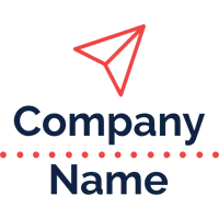 Logo with paper folded on airplane - Internet