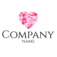 Logotipo corazón relleno de corazones - Citas Logotipo