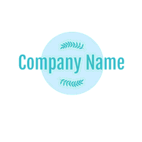 Logo with two blue laurel branches - Mariage